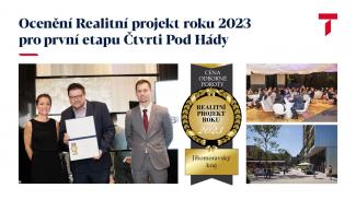 Čtvrť Pod Hády získala ocenění v soutěži Realitní projekt roku 2023